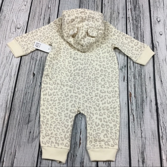 Gap Girls 0 3 6 12 Month Leopard Logo Romper - Picture 5 of 7
